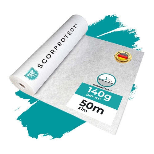 Scorprotect Abdeckvlies selbsthaftend Bodenschutz - 1m x 50m 140g/m² Weiss
