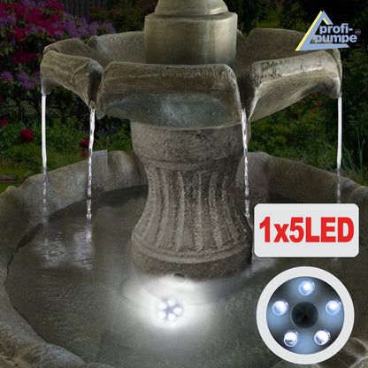 AMUR Solar Gartenbrunnen Klassik-Garten mit LED und Li-Ion-Akku