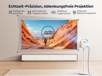 YABER V12 Beamer 4K Full HD – Netflix, Dolby, Autofokus