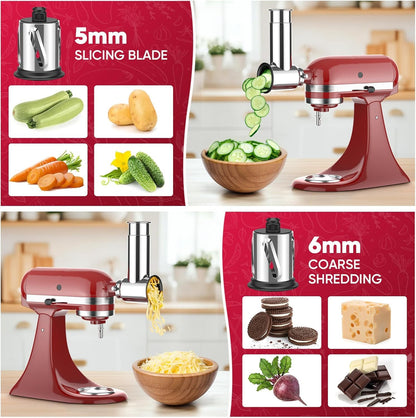 COFUN Gemüseschneider Set Aufsatz für KitchenAid - Edelstahl
