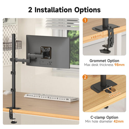 Bracwiser Monitorarm MD7821, 800 mm hoch, für 13-32 Zoll Monitore