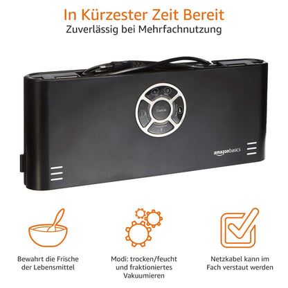 Amazon Basics Vakuumiergerät VS2320EU, 30 cm Naht, schwarz