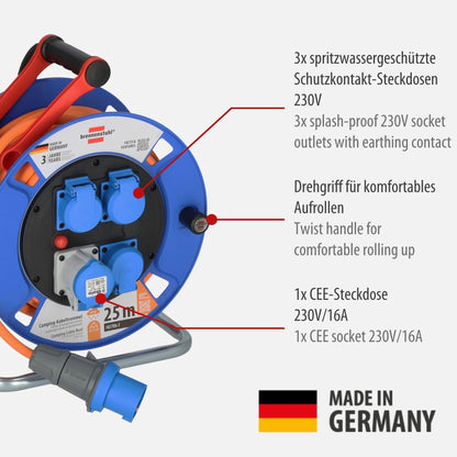 Brennenstuhl Garant Camping-Kabeltrommel - CEE 230V 25m