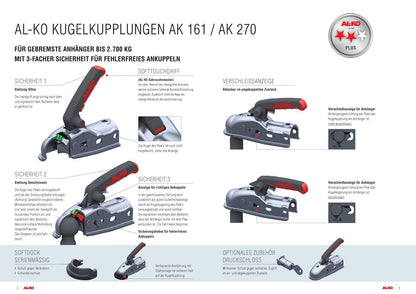 AL-KO AK 270-50mm Kugelkupplung für Anhänger 2.7t Soft Dock
