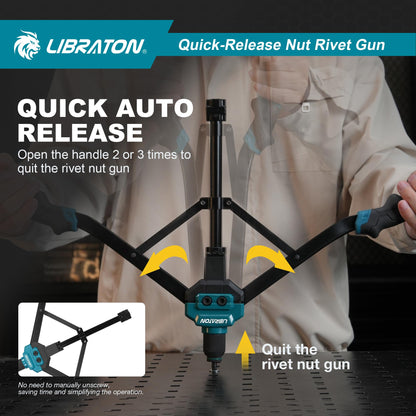 LIBRATON Nietmutternzange Set 16 Zoll mit 7 metrischen Dornen