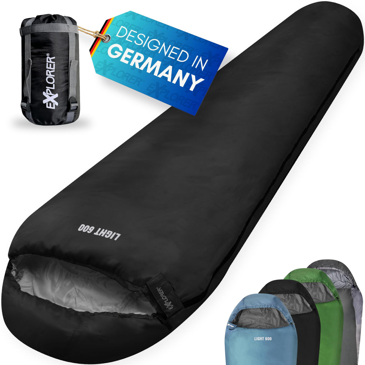 EXPLORER Light 600 Mumienschlafsack, Sommer, 700 g, 210 x 75 cm