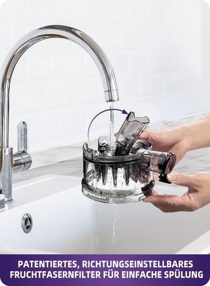 ACOQOOS Slow Juicer für ganze Früchte, 1.8L – Schwarz