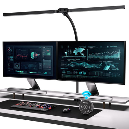 EYOCEAN Doppelkopf Schreibtischlampe Klemmbar – Dimmbar, Fernbedienung