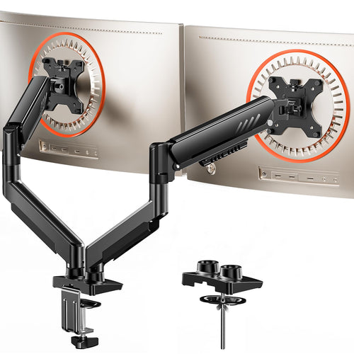 ErGear Monitorhalterung 2 Monitore, Dual Monitor Arm für 13-32 Zoll, schwarz, zwei verstellbare Arme