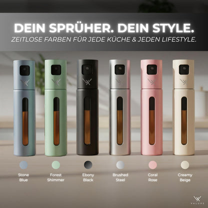 VALUXE Ölsprüher für Speiseöl & Essig, Edelstahl, 2er Set