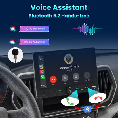Alondy Autoradio 1 Din mit 7 Zoll Touchscreen, CarPlay & Android Auto