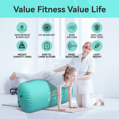 Profi Air Rolle Aufblasbare Gymnastik Turnrolle - mit Pumpe