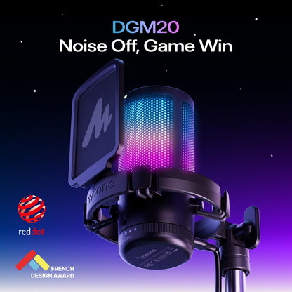 MAONO DGM20S USB Gaming Mikrofon mit Galgenarm und Popfilter