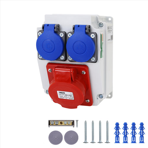 RSE RS-KOMBI Baustromverteiler CEE 16A 5-polig, 2x 230V Wandverteiler