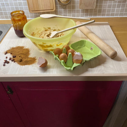 CULIMI Holzbackbrett Teigbrett – grosses Nudelbrett 70x50 cm