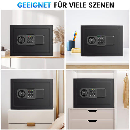 Tiskgg Tresor Safe 25L mit Zahlenschloss, Alarm und abnehmbarem Regal