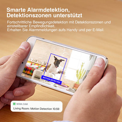 WIWACAM MW5L WLAN-Überwachungskamera 2K Ultra HD mit Akku
