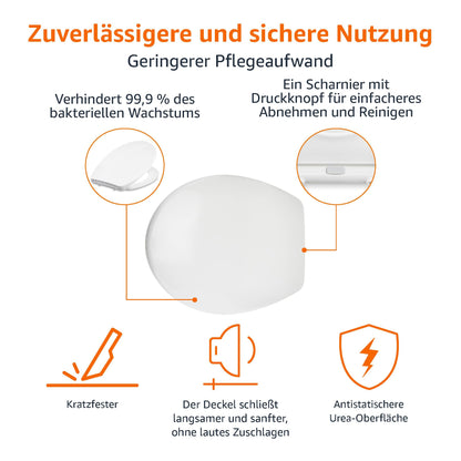 Amazon Basics WC-Sitz oval mit Absenkautomatik, Urea, weiss
