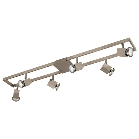 EGLO Zeraco LED Deckenleuchte – 6-flammig Silber. Silberne Deckenleuchte mit sechs LED-Lichtquellen zur Montage an der Decke für Raumbeleuchtung.