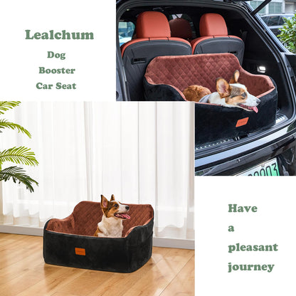Lealchum Hundeautositz für 2 Hunde (bis 55lb) - Black/Grey, Large