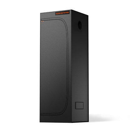 Spider Farmer Indoor Growzelt Kultivationszelt - 60x60x180cm. Rechteckiges, schwarzes Zelt zur kontrollierten Pflanzenzucht.