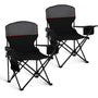 LET'S CAMP Campingstuhl 2er-Set, klappbar, bis 120 kg, Schwarz – gepolstert, mit Armlehnen