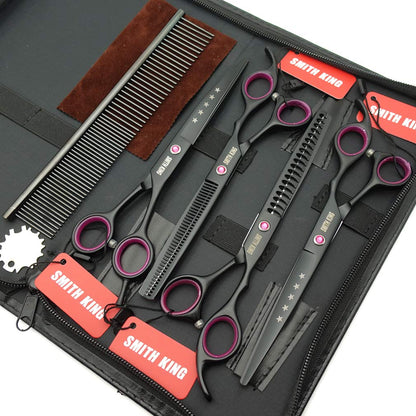 Smith King Hundepflege Scheren Set 7,0 Zoll, 4 Scheren mit Etui