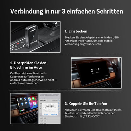 OTTOCAST Mini Edge 2-in-1 Wireless Carplay Android Auto Adapter