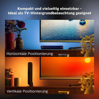 Philips Hue Play Lightbar 2er Pack – Weiss & Farbe inkl. Bridge Schwarz