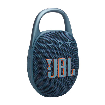 JBL Clip 5 Bluetooth-Lautsprecher blau – tragbar und wasserdicht, kompaktes Gehäuse mit integriertem Karabiner
