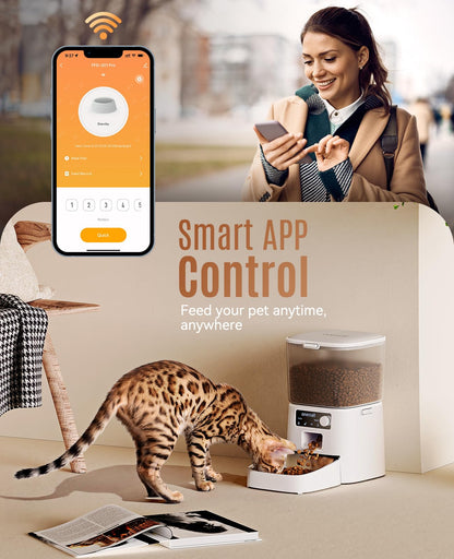 oneisall Futterautomat Katze WiFi 3,5 L, App-Steuerung, Edelstahlnapf