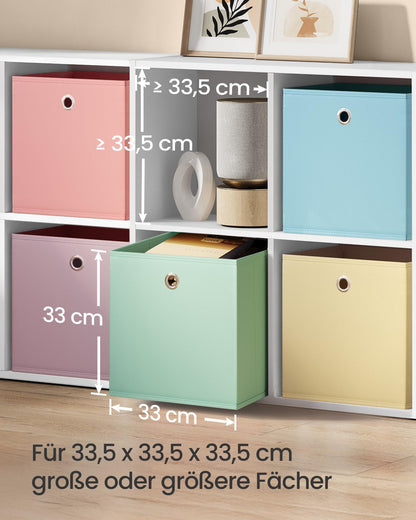 SONGMICS Aufbewahrungsbox 6er Set, Faltbox bunt, 33 x 33 x 33 cm