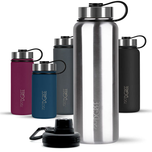 720°DGREE noLimit Edelstahl Trinkflasche 1200 ml, auslaufsicher, mit Schraubverschluss und Sportdeckel