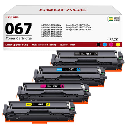 SODFACE 067 067H Toner Set kompatibel für Canon – 4er-Pack