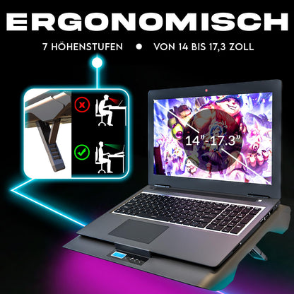 KLIM Everest Laptop-Kühler – Leistungsstarker Turbo-Lüfter