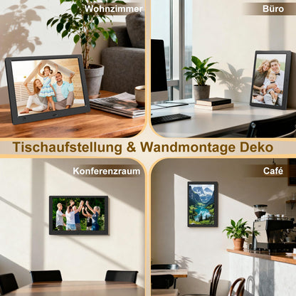 Timzeit Digitaler Bilderrahmen 10,1 Zoll IPS FHD mit 32GB USB-Stick