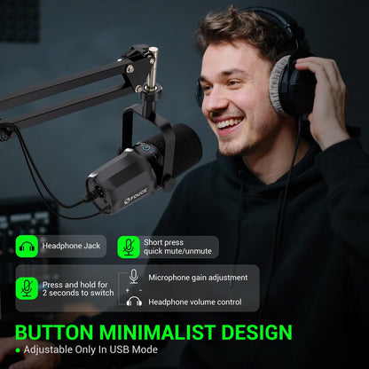 FDUCE SL40+ Dynamisches USB/XLR Mikrofon – Galgenarmständer Set