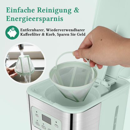 Taylor Swoden Filterkaffeemaschine mit Timer, 1,5 L, 12 Tassen, Grün