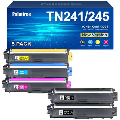 Palmtree TN241 TN245 Toner kompatibel für Brother, 5er-Pack