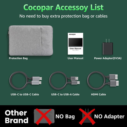 cocopar Tragbarer Monitor Externes Display - 15,6" 1080P USB-C