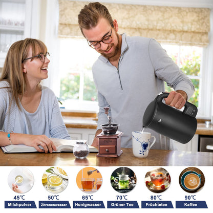 Bear Wasserkocher 1.7 L Edelstahl mit 11 Temperaturen, 1800 W
