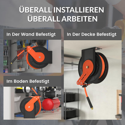 Giraffe Tools Automatischer Druckluft Aufroller 15m 3/8" Wandmontage