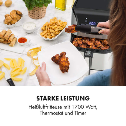 Klarstein Aero Vital deluxe Heissluftfritteuse - 5.4L Silber