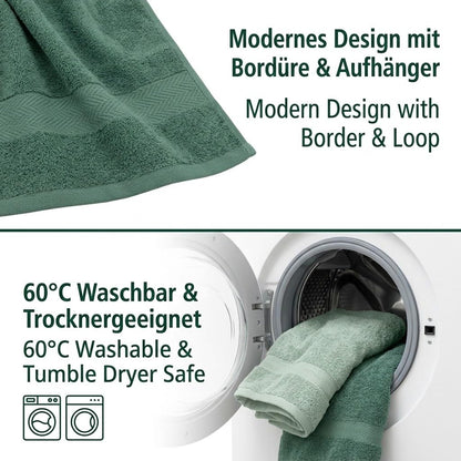 Betz Handtuch-Set 12-teilig, 100% Baumwolle, heugrün/tannengrün