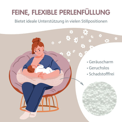 Theraline Dodo Pillow Premium Stillkissen 180 cm mit Musselinbezug