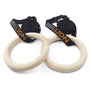 5BILLION FITNESS Gymnastikringe aus Holz 32 mm mit Nylon-Gurten und Metallschnallen zum Krafttraining