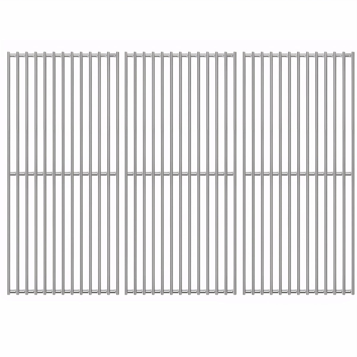 GFTIME Edelstahl Grillrost 41,5 x 70,5 cm, 3-teilig für Gasgrills, massiver Edelstahl, 7 mm Stabdurchmesser