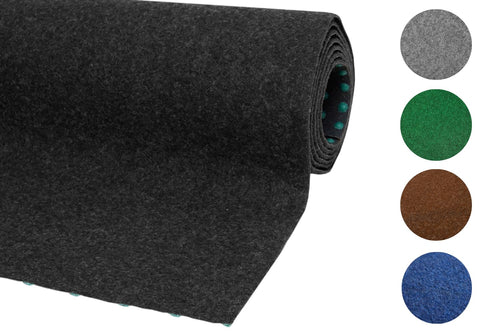 misento Kunstrasen Outdoor Teppich wetterfest Anthrazit 200 x 400 cm, flacher Nadelfilz in Rasenoptik