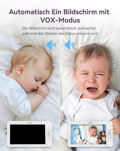 Comfyer BM01 Babyphone mit 2 Kameras und 7-Zoll-HD-Display, ohne WLAN