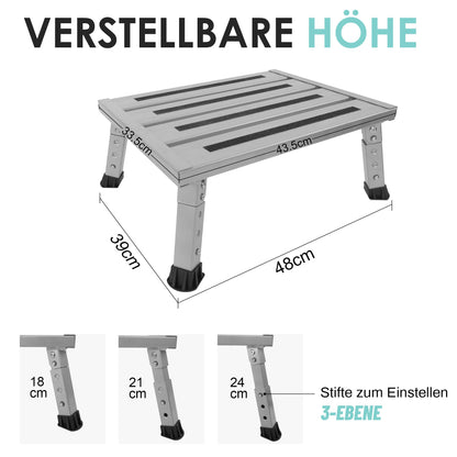 XARILK Aluminium Klapptritt Trittstufe - 3-stufig, Grau